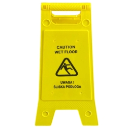 deClean Tablica Ostrzegawcza Żółta ver. PL-ANG Nadruk Czarny HS318/B