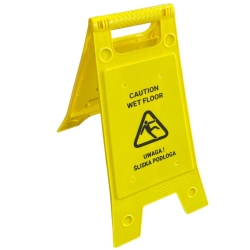 deClean Tablica Ostrzegawcza Żółta ver. PL-ANG Nadruk Czarny HS318/B