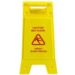 deClean Tablica Ostrzegawcza Żółta ver. PL-ANG Nadruk Czerwony HS318/R
