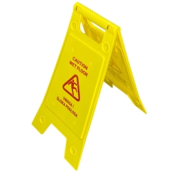 deClean Tablica Ostrzegawcza Żółta ver. PL-ANG Nadruk Czerwony HS318/R