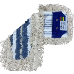 Mopatex CISNE Nakladka Bawełniana DUO Mop Płaski 40cm Kolor Biały + Paski  204562-03