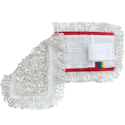 deClean Nakładka Mop Płaski DUO Kieszeniowy + Klips Biały 50cm HS401