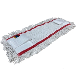 deClean Nakładka Mop Płaski DUO Kieszeniowy + Klips Biały 50cm HS401