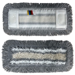 deClean Nakładka Mop Płaski Kieszeniowy DUO Klips Silicon Bawełna 40cm HS427 Premium