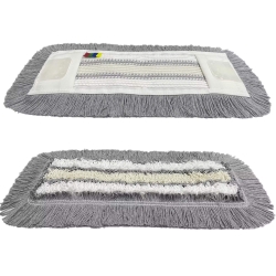 deClean Nakładka Mop Płaski Kieszeniowy DUO Klips Silicon Bawełna 40cm HS427 Premium