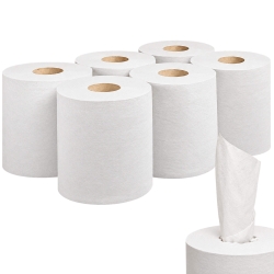 Ręcznik Papierowy Centralnego Dozowania 300m Makulatura White 23g 1W Standard Zgrzewka 6szt. HS708