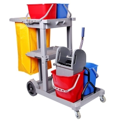 Wózek Serwisowy z Wyciskarką Szczękową Półkami oraz Koszem HS253