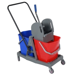 deClean Wózek do Sprzątania Wiadra  2x17 litrów + Prasa HS335