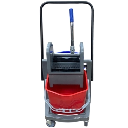 deClean Wózek do Sprzątania Wiadra  2x17 litrów + Prasa HS335